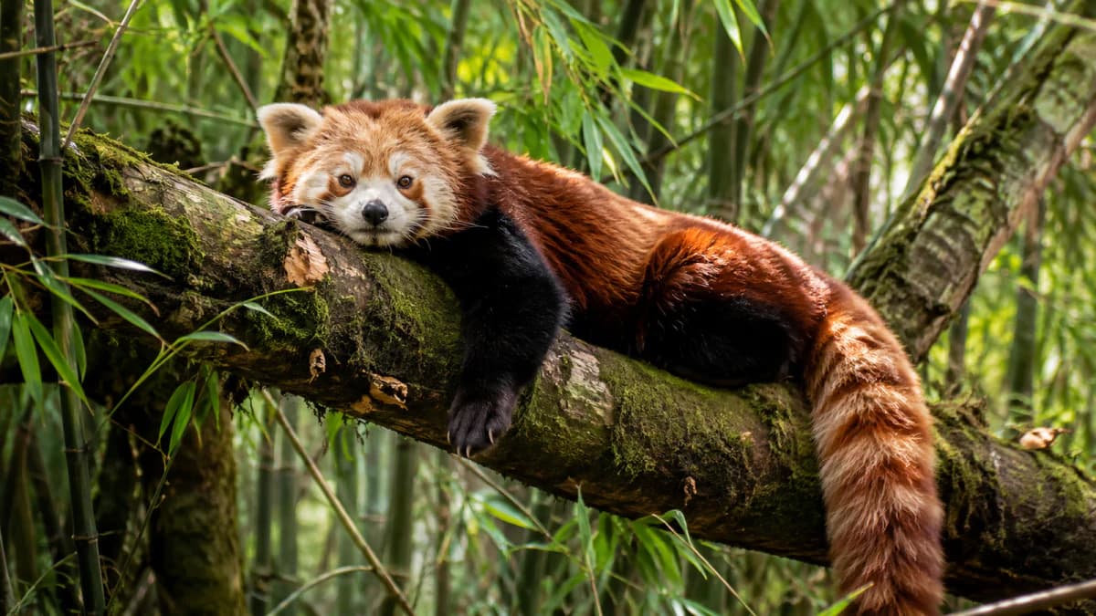 Red Panda in a Bamboo Tree jigsaw puzzle preview