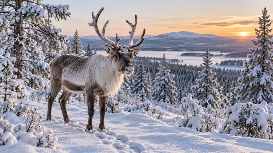 Reindeer in a Snowy Forest jigsaw puzzle preview