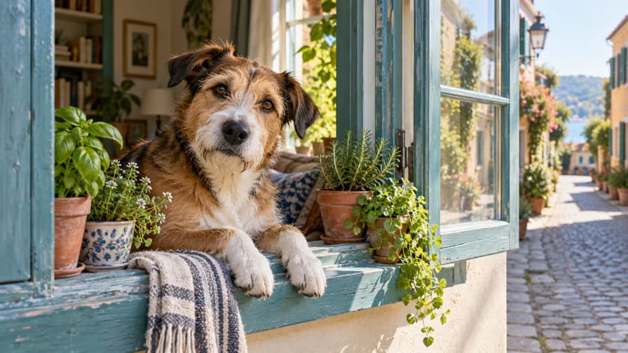 Rescue Dog at the Open Window jigsaw puzzle preview