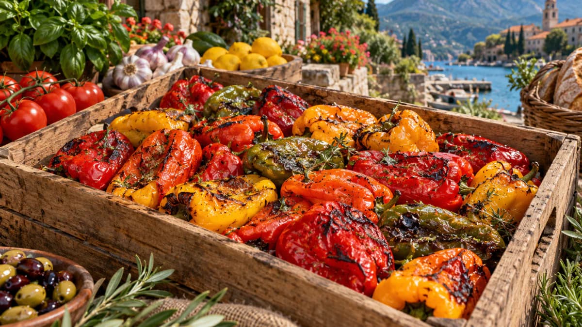 Roasted Peppers in a Market Crate jigsaw puzzle preview