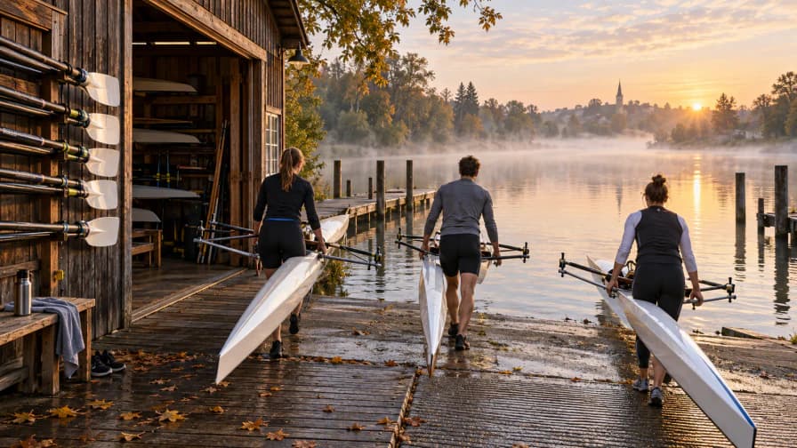 Rowers Leaving the Boathouse jigsaw puzzle