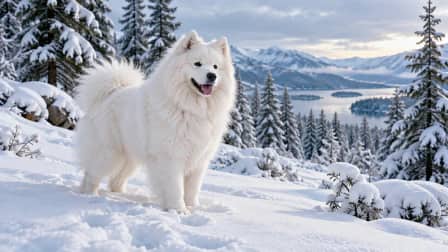 Samoyed in Fresh Snow jigsaw puzzle