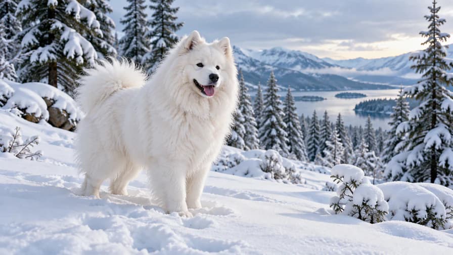 Samoyed in Fresh Snow jigsaw puzzle preview
