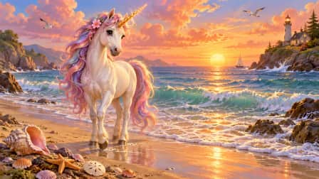 Sea Unicorn by the Shore jigsaw puzzle