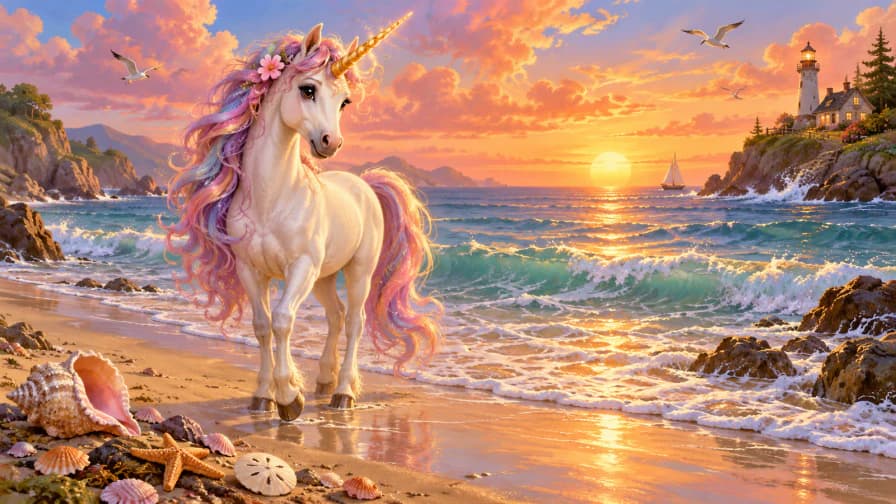 Sea Unicorn by the Shore jigsaw puzzle preview
