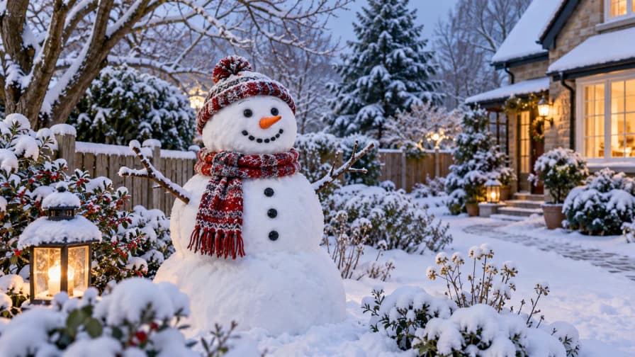 Snowman in a Winter Garden jigsaw puzzle preview