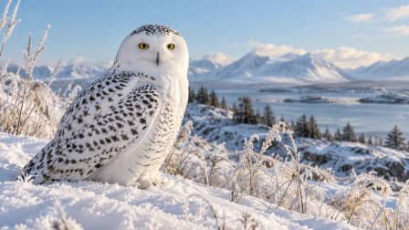 Snowy Owl in a Winter Field jigsaw puzzle