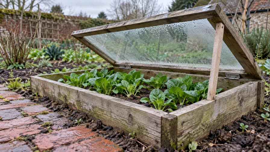 Spinach Growing inside a Wooden Cold Frame jigsaw puzzle