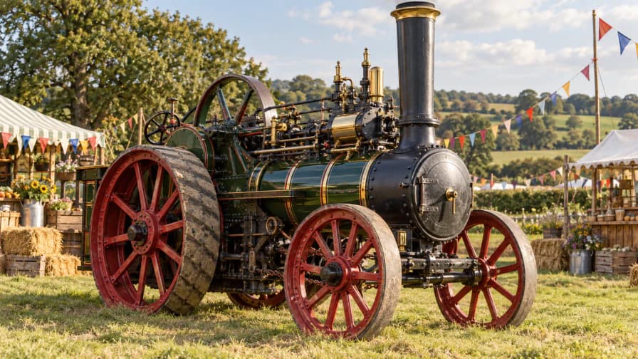Steam Traction Engine at a Country Fair jigsaw puzzle preview