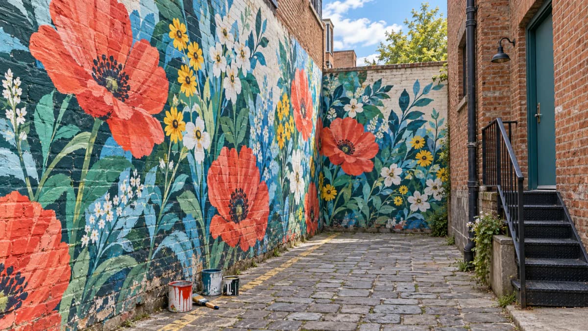 Street Art Mural in a Brick Alley jigsaw puzzle preview
