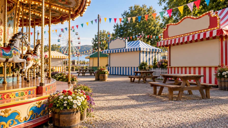 Summer Fairground before Opening jigsaw puzzle preview