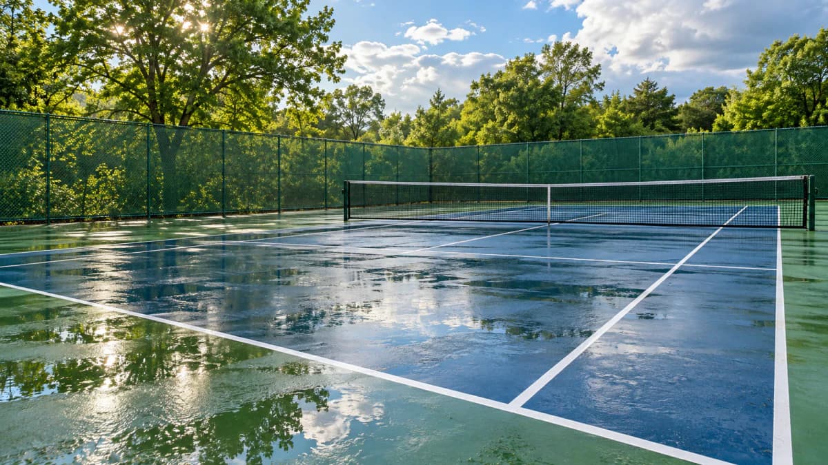 Summer Rain on a Tennis Court jigsaw puzzle preview