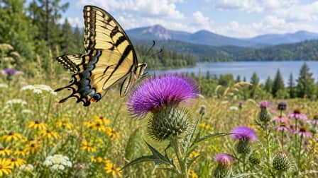 Swallowtail on a Purple Thistle jigsaw puzzle