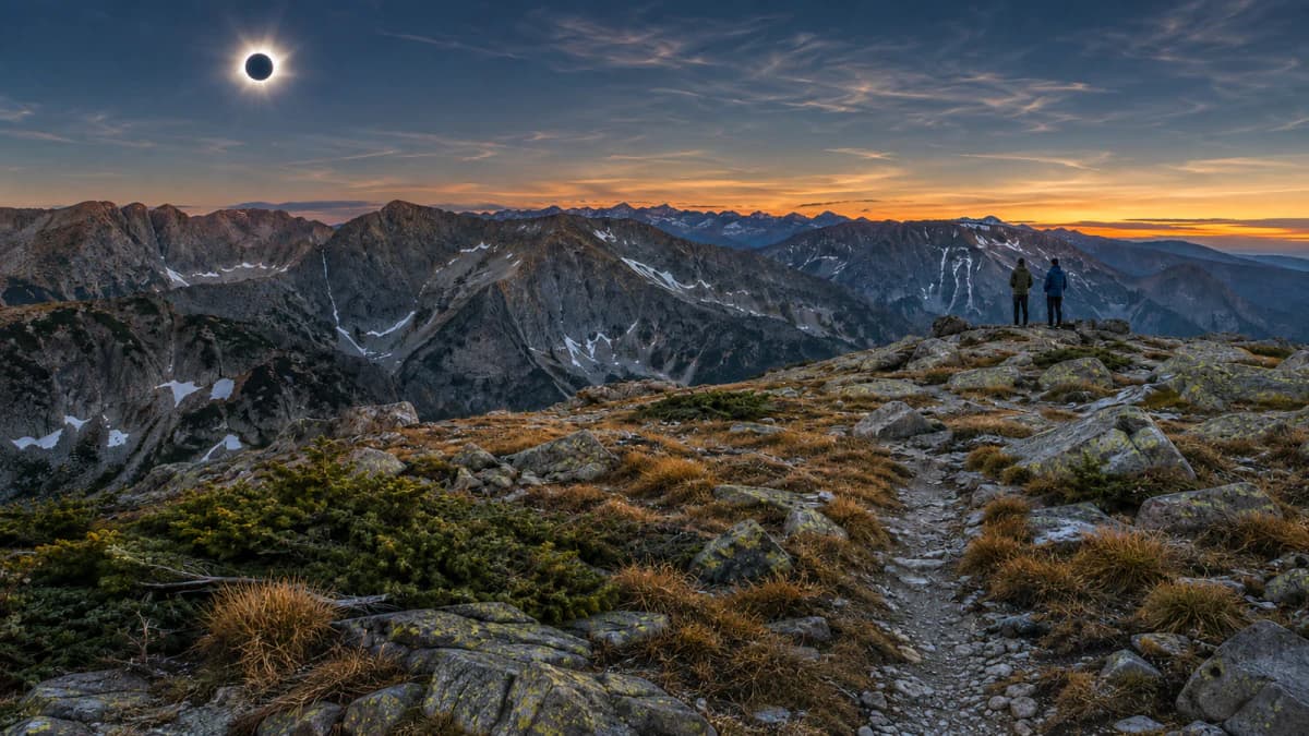 Total Solar Eclipse over the Mountains jigsaw puzzle preview