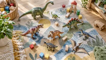 Toy Dinosaurs on a Playroom Floor jigsaw puzzle