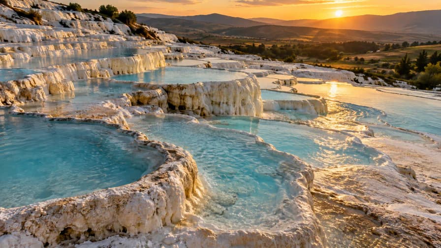 Travertine Pools in Evening Light jigsaw puzzle preview
