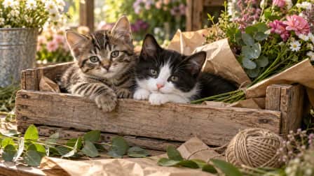 Two Kittens in a Florist's Crate jigsaw puzzle