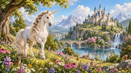 Unicorn Castle on a Hill jigsaw puzzle