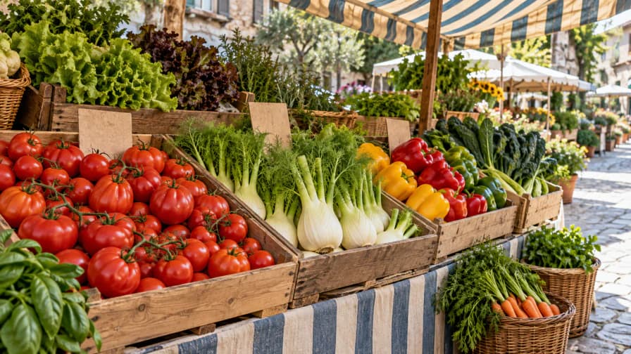 Vegetable Stall at the Saturday Market jigsaw puzzle preview