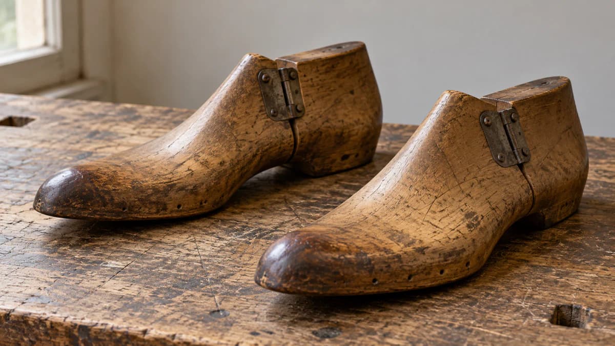 Wooden Shoemaker's Lasts on a Workbench jigsaw puzzle preview