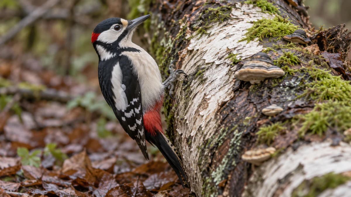 Woodpecker on a Fallen Trunk jigsaw puzzle preview