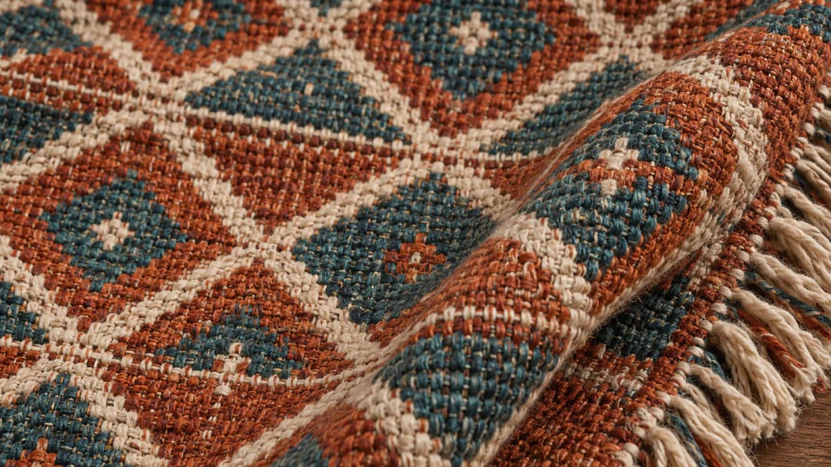 Woven Diamonds in Rust and Teal jigsaw puzzle preview