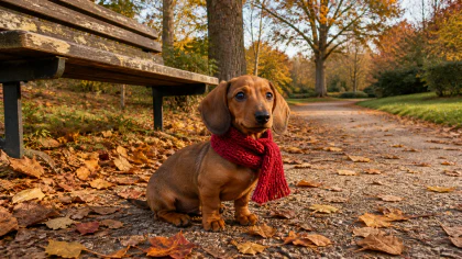 Dachshund Puppy in a Red Scarf jigsaw puzzle