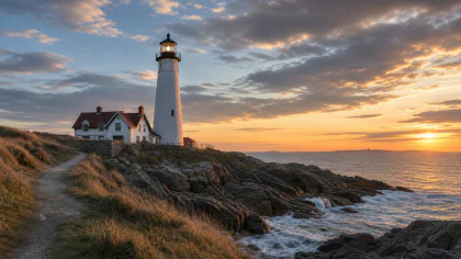 Lighthouse at Sunset jigsaw puzzle