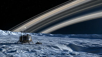 Saturn Rings over an Icy Moon jigsaw puzzle