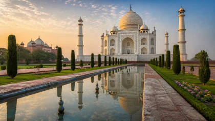 Taj Mahal Reflected in the Pool jigsaw puzzle
