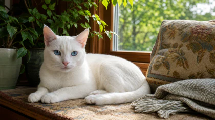 White Cat with Blue Eyes jigsaw puzzle